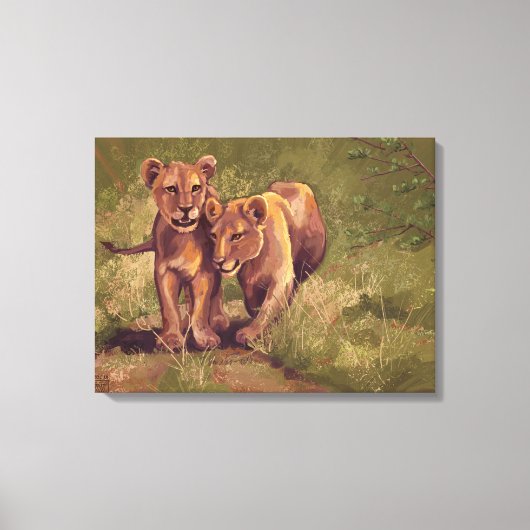 Lion Cubs Canvas Afdruk (Voorkant)