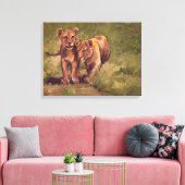 Lion Cubs Canvas Afdruk (Insitu (Woonkamer))