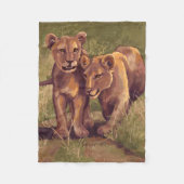 Lion Cubs Fleece Deken (Voorkant)