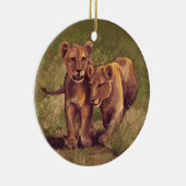 Lion Cubs Keramisch Ornament (Rechts)