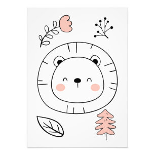 Lion Cute Lion Hand Drawn Foto Afdruk