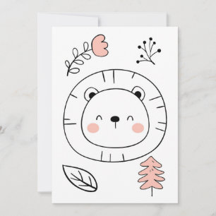 Lion Cute Lion Hand Drawn Save The Date