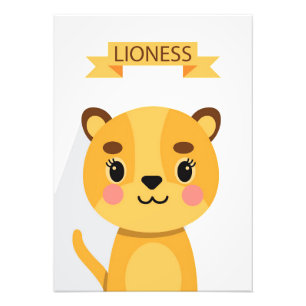 Lion Cute Lioness Foto Afdruk