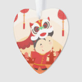 Lion Dance Kid Chinois Lunaire Coeur du Nouvel An  (devant)
