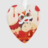 Lion Dance Kid Chinois Lunaire Coeur du Nouvel An  (devant)