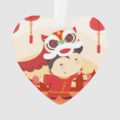 Lion Dance Kid Chinois Lunaire Coeur du Nouvel An  (dos)