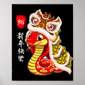 Lion Dance Year Of The Snake Chinese New Year Zodi Poster (Voorkant)