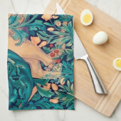 Lion dans la forêt, serviette de cuisine William M (Quart Plié)