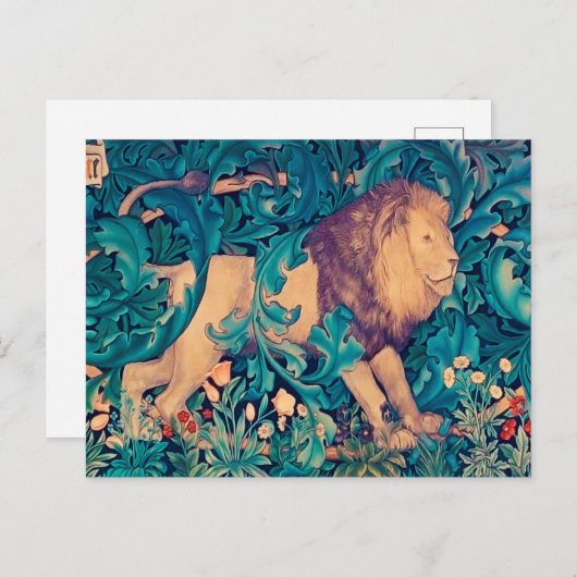 Lion dans la forêt, William Morris Carte Postale (Devant / Derrière)