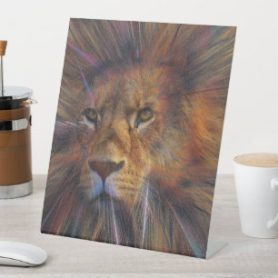Lion dans la galerie Panneau de piédestal