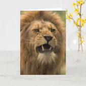 Lion de grondement. Carte par le cARTerART (Fleur jaune)