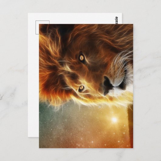 Lion de Juda - Lion - Rastafari - Carte postale (Devant / Derrière)