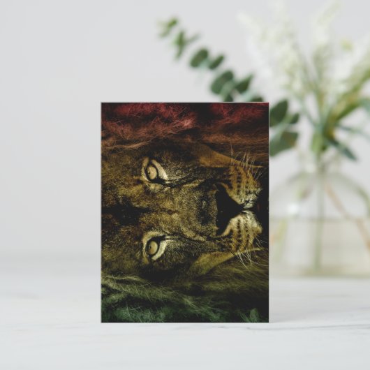 Lion de Juda - Lion - Rastafari - Carte postale (Debout devant)