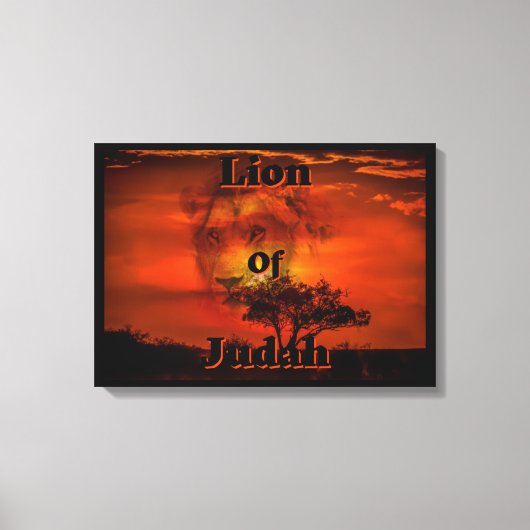 Lion De Juda Tribe Biblique Toile Mur Art (Recto)