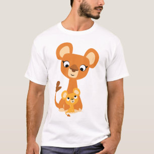 Lion de mère de bande dessinée et T-shirt mignon