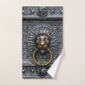 Lion de poignée de porte - Noir / Or (Serviette à main)
