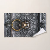 Lion de poignée de porte - Noir / Or (Serviette à main)