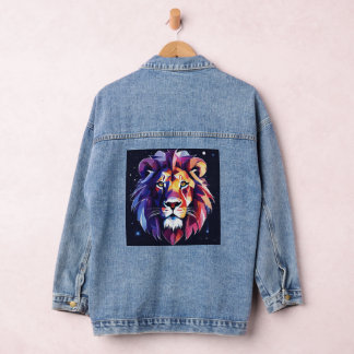 Lion designer denim jas voor dames en mannen jacket