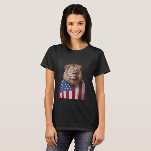 Lion Designer Verenigde Staten Amerikaanse Vlag Pa T-shirt (Voorkant volledig)