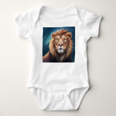 Lion Digitale Kunst Portret-56556 Romper (Voorkant)