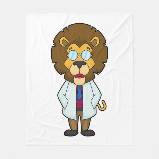 Lion Doctor's mantel Fleece Deken (Voorkant)