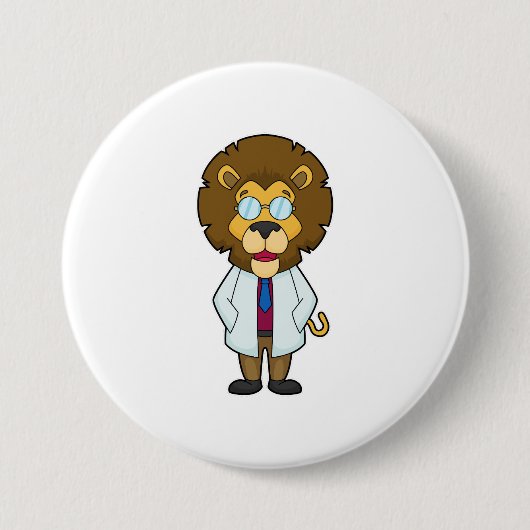 Lion Doctor's mantel Ronde Button 7,6 Cm (Voorkant)