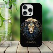 Lion d'or noir moderne Zodiac Sun Nom du panneau L
