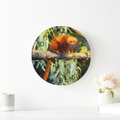 Lion d'or Tamarin observant, horloge murale (Maison)