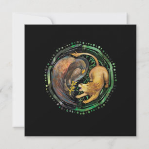 Lion Eagle Yin Yang China Harmony Meditation Gift Kaart