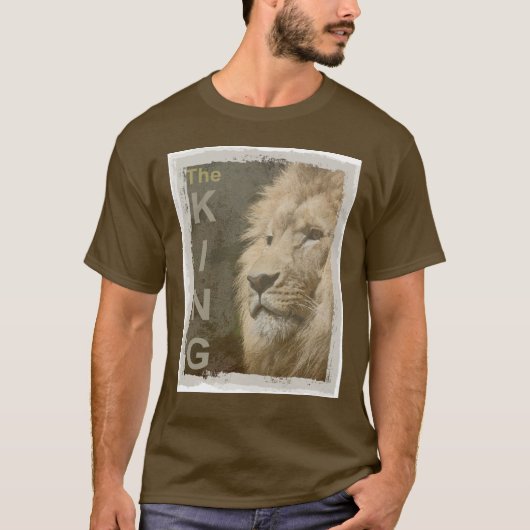 Lion Elegant Modern Brown Color Sjabloon Basic T-shirt (Voorkant)