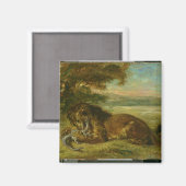 Lion en alligator, 1863 magneet (Voorkant / Achterkant)