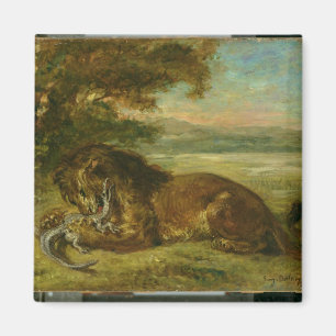 Lion en alligator, 1863 magneet