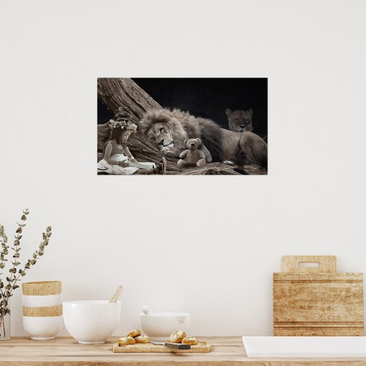 Lion en Girl Poster (Keuken)