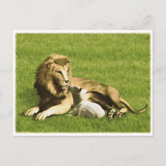 Lion en Lamb Briefkaart (Voorkant)