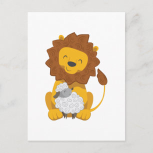 LION EN LAMB BRIEFKAART