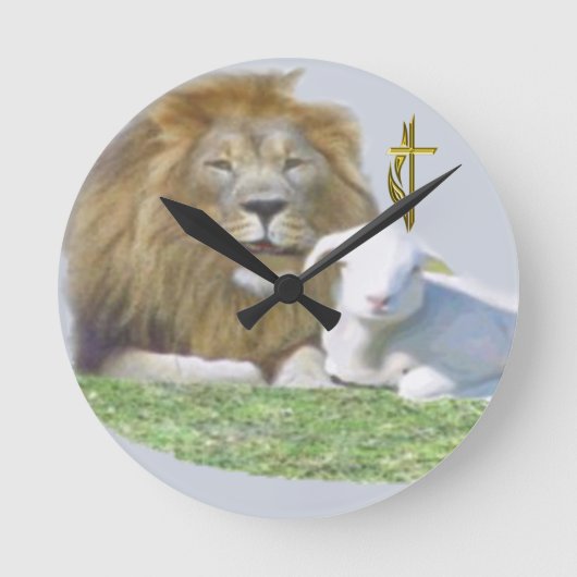 Lion en Lamb Ronde Klok (Voorkant)
