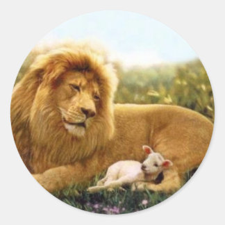 Lion en Lamb Ronde Sticker