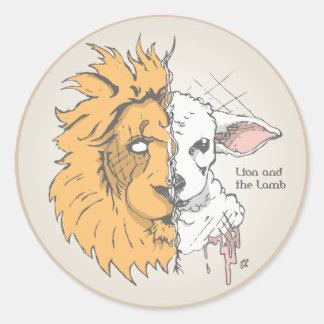 Lion en Lamb Ronde Sticker