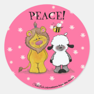 Lion en Lamb True Friends Ronde Sticker