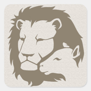 Lion en Lamb Vierkante Sticker