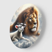 Lion- en lampwandklok grote klok (Hoek)