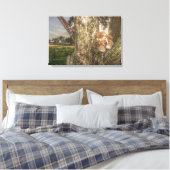 Lion en Leopard zijn Friends Canvas Print (Insitu (Slaapkamer))