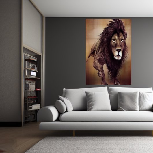 Lion en marche | AI Art Poster