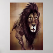 Lion en marche | AI Art Poster (Devant)