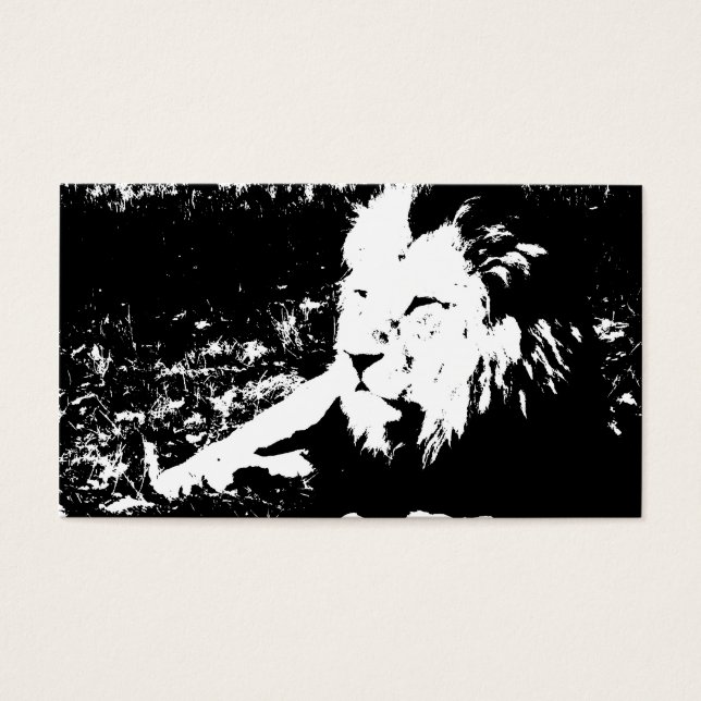 Lion en noir et blanc (Devant)