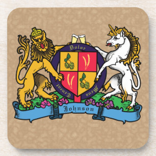 Lion en Unicorn Rampant Beer Coat of Arms Bier Onderzetter