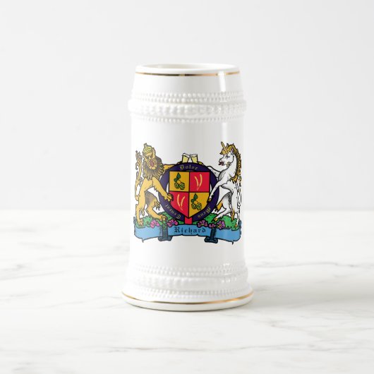 Lion en Unicorn Rampant Beer Coat of Arms Bierpul (Center)