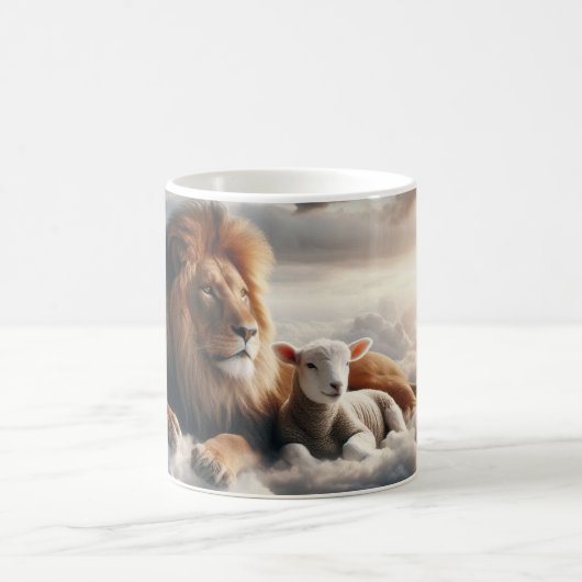 Lion et agneau café Mug (Centre)
