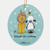 Lion et agneau Véritables Amis - 1er Ornement de N (Gauche)