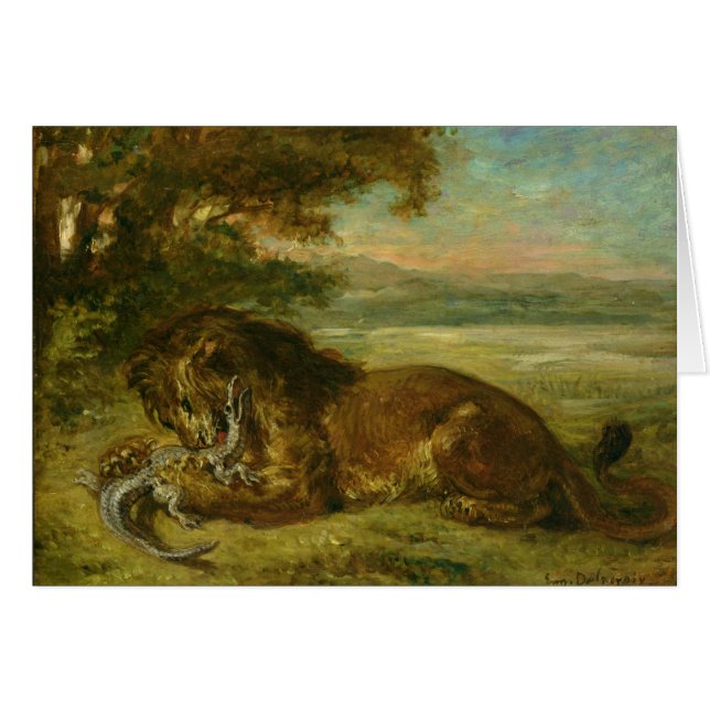 Lion et alligator, 1863 (Devant horizontal)